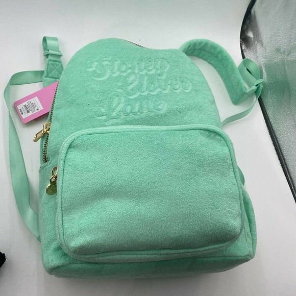 Stoney Clover Lane x Target Backpack Terry Cloth Soft Bag Green Gold NWT main image 6